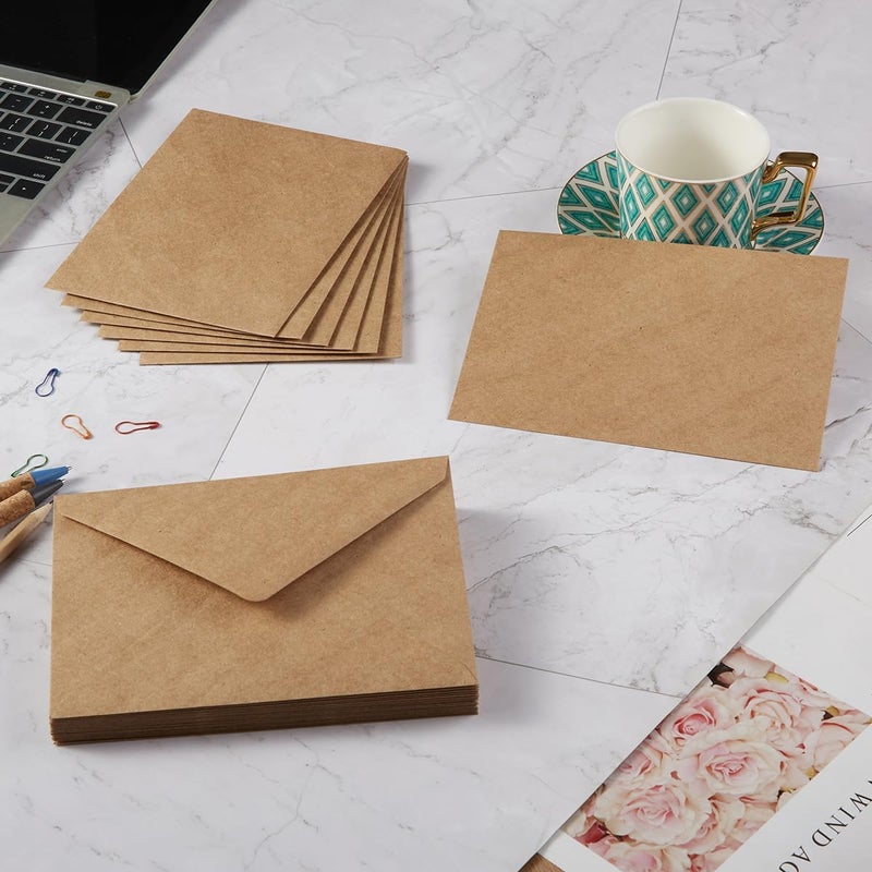 Toperd 50 Pack A6 Envelopes for 4 x 6 Greeting Cards, Birthday Party, Photos, Baby Shower and Wedding Invitation Cards, 6 1/2 x 4 3/4 Inches (Brown) - Image 4